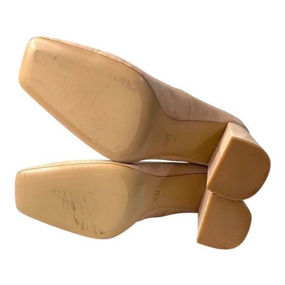 H&M Nude Suede Block Heel Pumps – Size EU 39 / US 8 - Picture 5 of 6